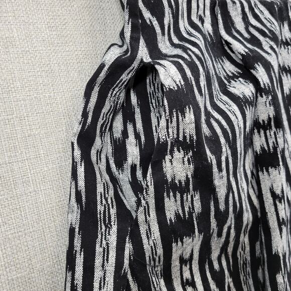 RACHEL Rachel Roy Womens Dress 6 Black Gray Ikat Print Criss Cross Straps Mini - Picture 12 of 13